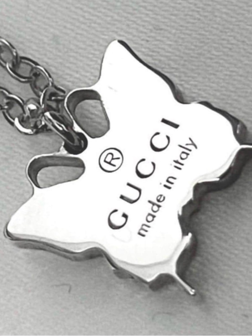 Gucci Silver Butterfly Pendant Necklace